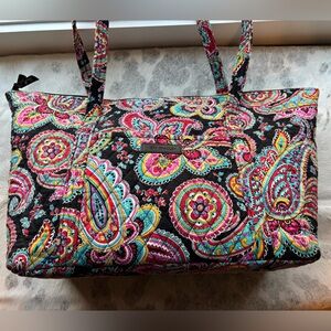 Vera Bradley Quilted Zip-Top Tote Bag-Paisley Print